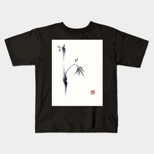 Oneness - original ink brush pen Zen sumie painting Kids T-Shirt by tranquilwaters